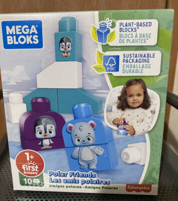 Fisher Price Mega Bloks 1st Builders 10 Pcs Polar Friends NIB
