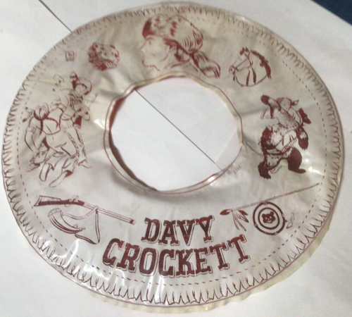 VINTAGE DAVY CROCKETT INFLATABLE POOL RING TOY 1950'S PLASTIKAIRE 818A - Picture 3 of 12