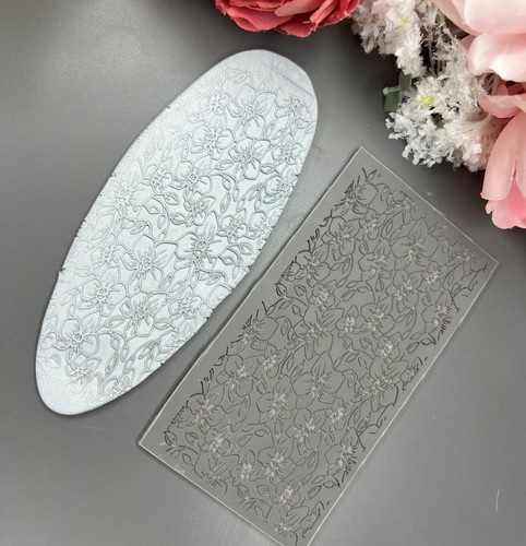 Orchid polymer clay rubber texture mat_ Ceramic tools_ Silver Clay_ Floral Jewel - Picture 6 of 8