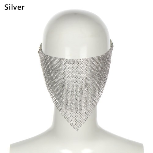 Female Vintage Gift Crystal Mouth Mask Reticulated Rhinestone Face Mask Bling - Picture 16 of 16