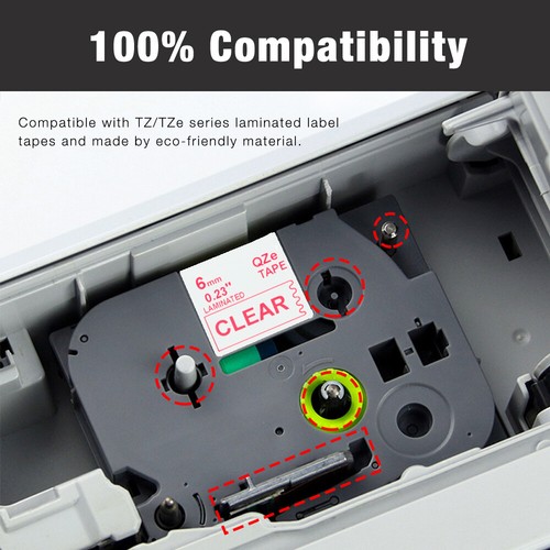 5 Pack Laminated Label Tape Compatible for Brother P-Touch Printer TZ TZe 6-36mm - Picture 12 of 786