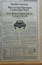 1967 newspaper ad for Rambler AMC - Rambler Amerioan, more car for less $$