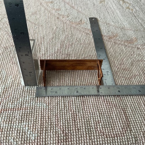 Dollhouse Miniature Hardwood Bench Table Seat 1461 - Picture 5 of 6
