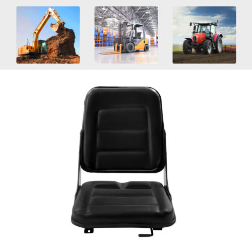 Black PVC Universal Lawn Mower Tractor Forklift Seat w/Waterproof Backrest Slide