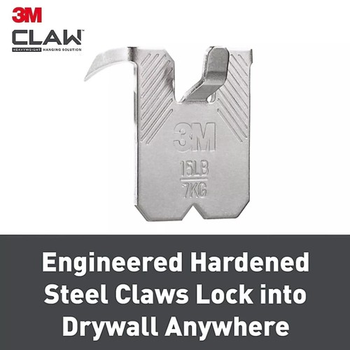 3M CLAW Drywall Plasterboard Picture Hangers Mirrors Frames & Home Decor 2 Pack - Picture 4 of 7