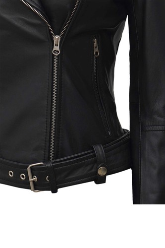 ZM Classic Perfecto Black Real Sheep Leather Jacket Lamb skin - Picture 4 of 6