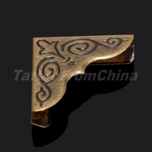 24Pcs Antique Brass Book Album Menu Scrapbook Corner Protector Guard Hardware - Picture 6 of 12