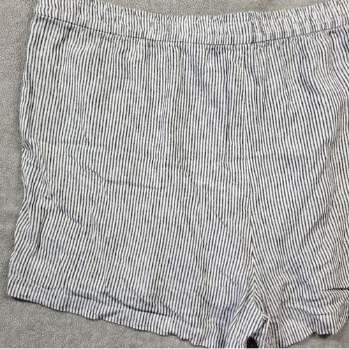 J. Crew Women's Striped Linen Pull On Shorts with Drawstring Plus Size 2X - Picture 10 of 12