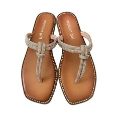 Madden Girl Women Hollis T-Strap Knotted Rhinestone Sandals Size 5 Multi NIB