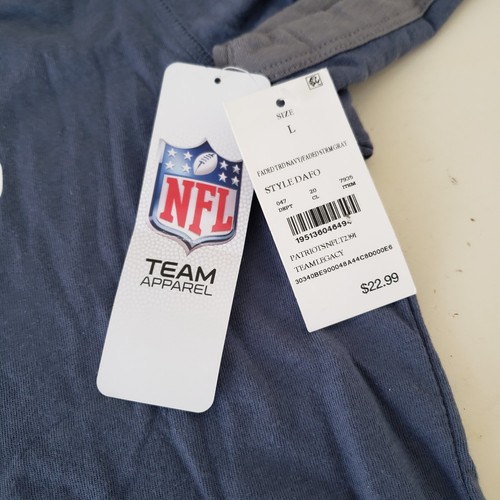 T-shirt maglietta New England Patriots uomo taglie Sm + Lrg blu NFL abbigliamento squadra nuova con etichette - Foto 8 di 22