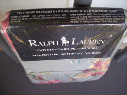 Ralph Lauren GARDEN RAMBLER Blue 2 Ruffled Standard PILLOWCASES Cynthia - Picture 4 of 8
