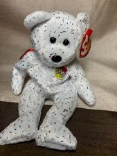 Ty Beanie Babies - Decade the Bear [White] - (2002, Retired) - MWMTs - Tag Error