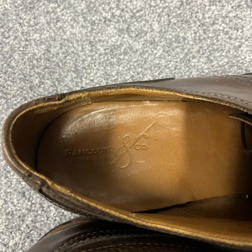 $738 RANCOURT & Co 13 D Brown Shell Cordovan Long Wing Tip Gunboats - Picture 4 of 11