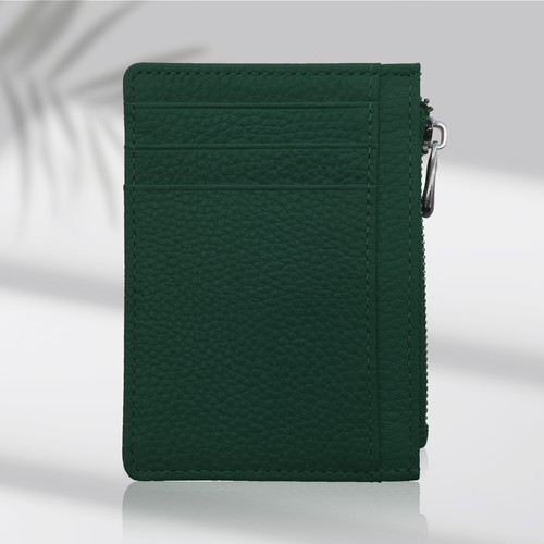 Cartera delgada de cuero minimalista con cremallera 5MLGgoods (roja 1 pieza) - Imagen 18 de 88