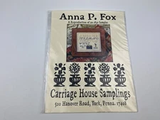 Carriage house sampling Anna P Fox 1832 Sampler cross stitch pattern
