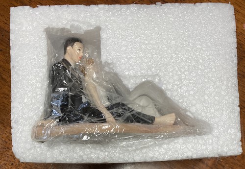 Wedding Cake Topper Romantic Couple Lounging on the Beach Weddingstar Porcelain - Picture 10 of 12
