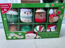 SQUISHMALLOWS 4" Christmas Ornaments - 8 Pack 2023 Holiday Collection KELLYTOYS