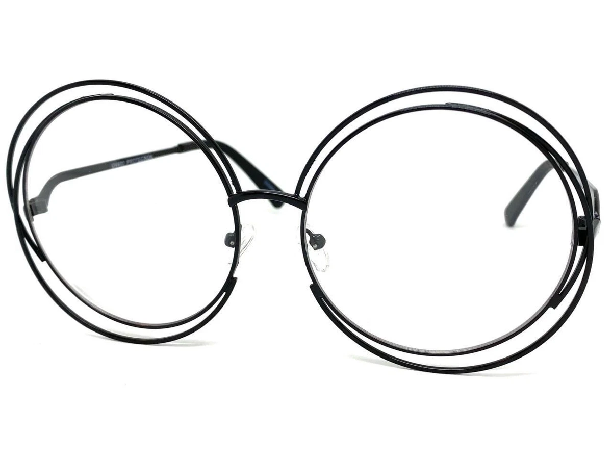 Large round black cheap frame glasses