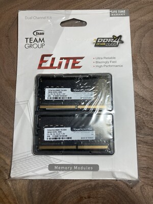 TeamGroup Elite 32GB (2x16GB) DDR4 2666 TED416G2666C19-SBK New, Factory Sealed