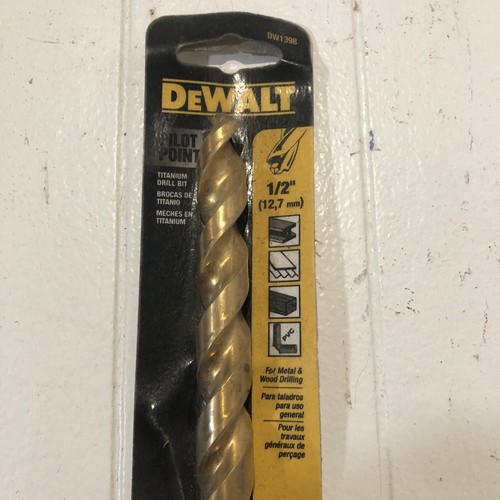"Broca de titanio Dewalt Pilot Point DW1398 1/2" X 4,5"" para metal y madera" - Imagen 2 de 4