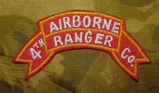 Korean War USA 4th Ranger Company Embroidered Scroll Shoulder Patch (repro)