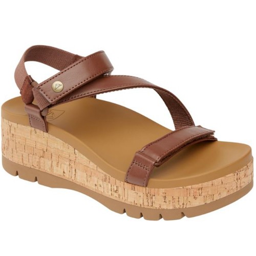 Reef CJ6169 Women's Vista Higher Luna Cocoa Cork Platform Slingback Sandal