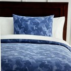 Pottery Barn Teen Distressed Camo Duvet Cover Dorm Twin XL Navy Blue 68 x 86 New