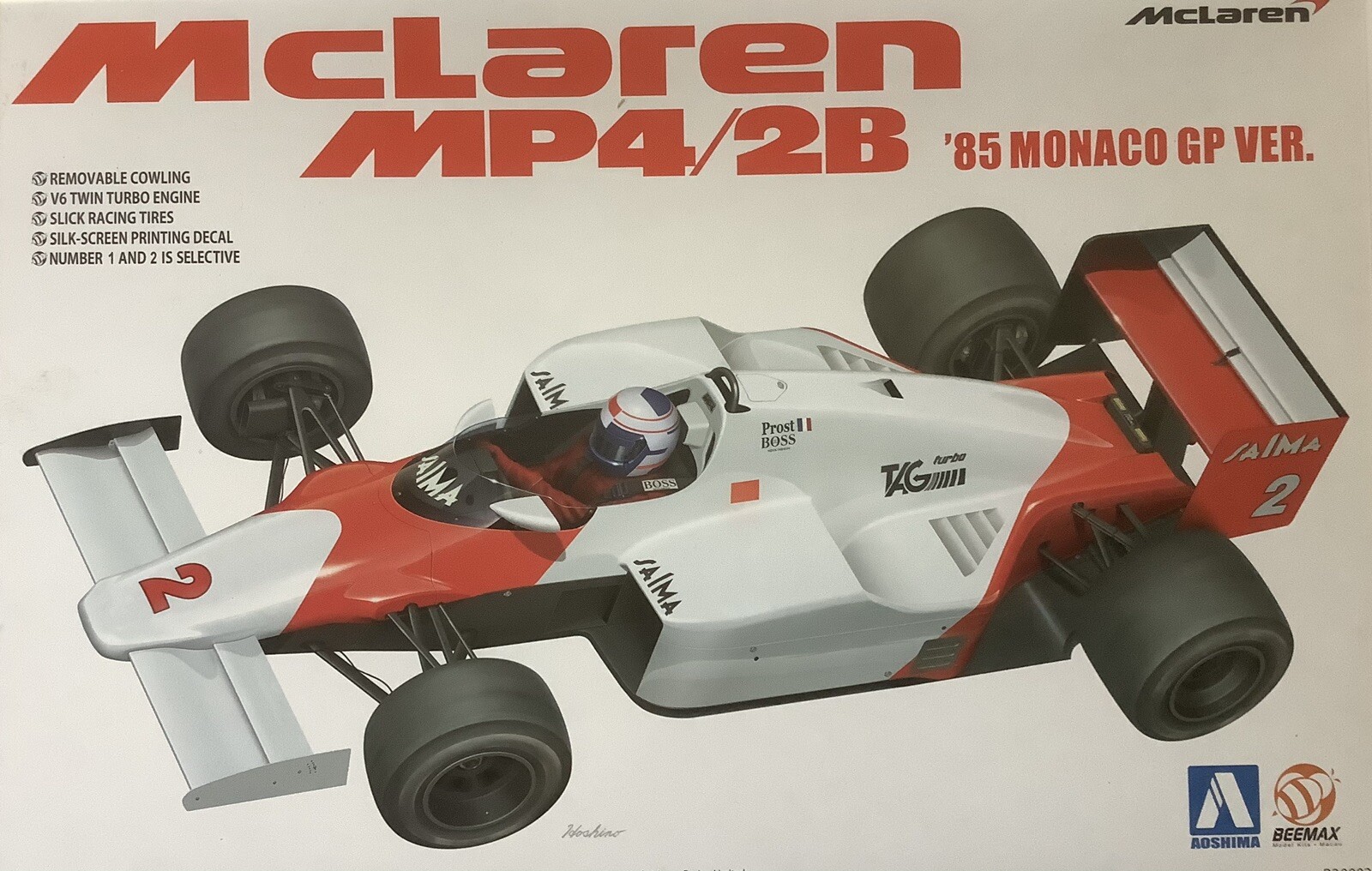 Aoshima Beemax 1/20 McLaren MP4/2B ‘85 Monaco GP Ver. Model Kit B20002