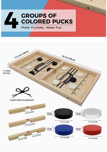 KIDITOS, Table Sling Hockey Action Tabletop Game in Solid Wood. 3 Levels. NEW. - Picture 8 of 12