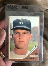 1962 Topps #340 Don Drysdale DODGERS, Hall Of Fame