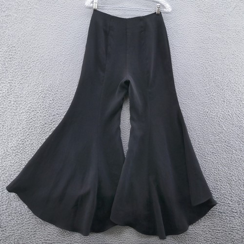 Anthropologie Damen Zinnie hoch geschnitten Tulpensaum Hose Größe 2 schwarz fließend - Bild 4 von 14