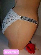 L Victoria's Secret Logo Shine Strap Rhinestones Crystal Lace String Bikini