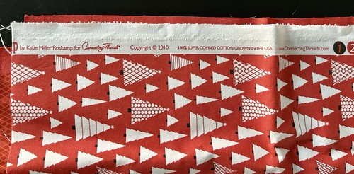 Kate Miller Christmas Tree Fabric Piece Red White 18" x 23" - Picture 4 of 4
