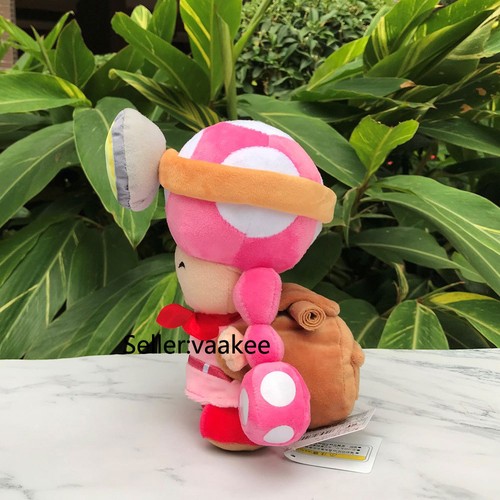 New Super Mario Bros Plush Captain Toad Toadette Backpack Stuffed Toy Doll 20cm - Picture 9 of 11