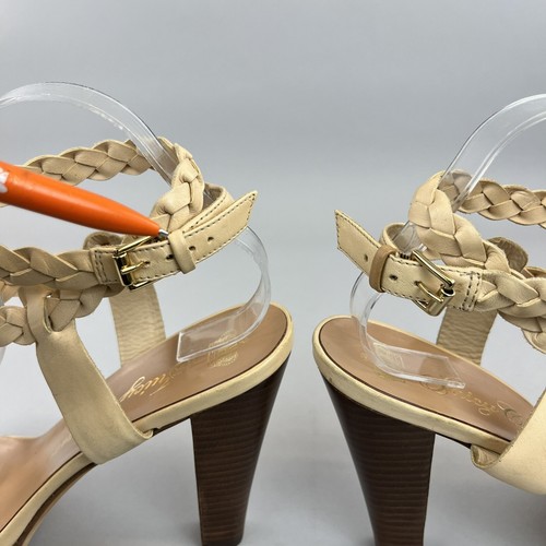Juicy Couture Braided Leather Double Ankle Strap High Sandals Shoes US11 W UK9 - Picture 12 of 18