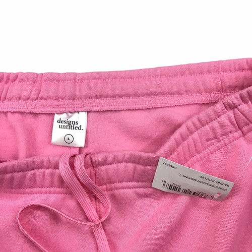 Designs Untitled Men's Pink Cotton Blend Long Sweat Shorts Pockets Size Large - Picture 4 of 4