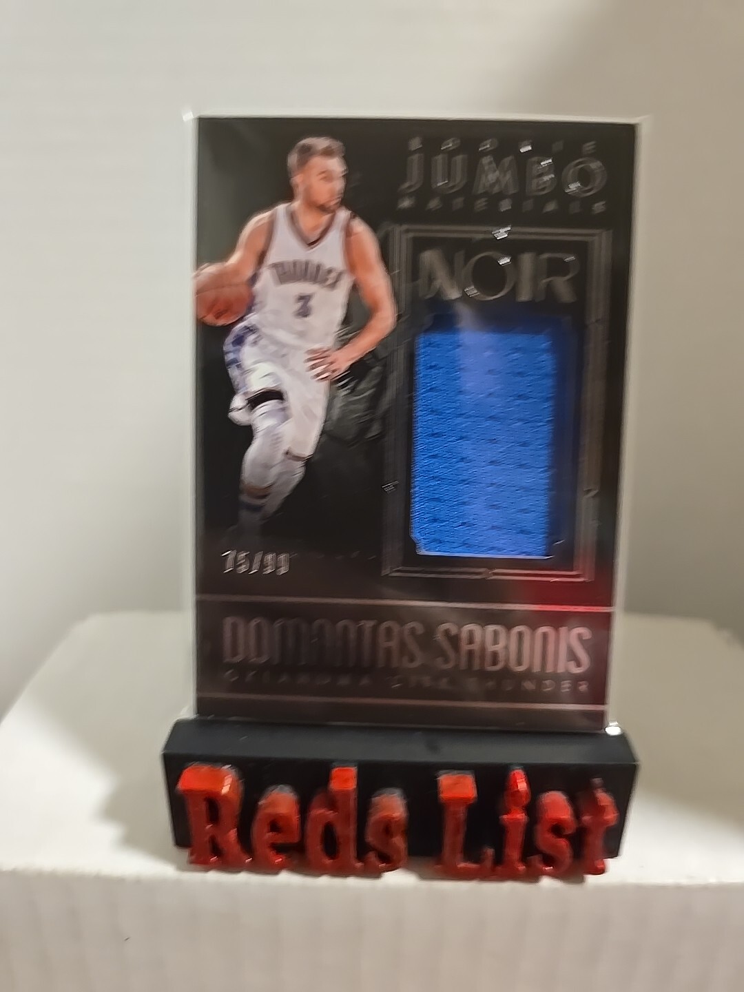 2016-17 Panini Noir Rookie Jumbo Materials 75/99 Domantas Sabonis #20 Kings