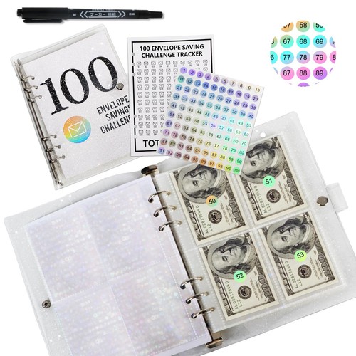 100 Envelope Money Saving Challenge 100 Day Challenge Budget Binder Planner Book - Picture 10 of 11