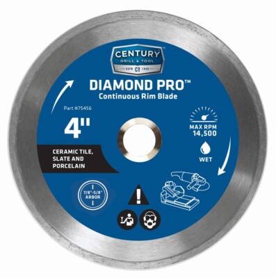 Century Drill & Tool; Diamond Pro 4''  Continuous Rim Blade, 75456