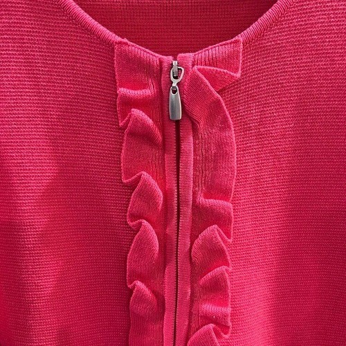 Talbots Damen Full Zip Rüschen vorne Pullover Cardigan Rosa S - Bild 3 von 5
