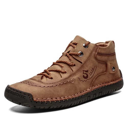 Leather Casual Men Shoes Loafers Comfort Walking Flats Moccasins Sneakers Brown - Picture 25 of 30