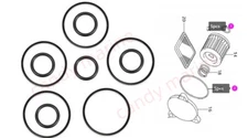 5pcs SUZUKI DF 8 9.9 15 20 Oil Filter O ring Seal Kit 09280-54001 & 09280-13004
