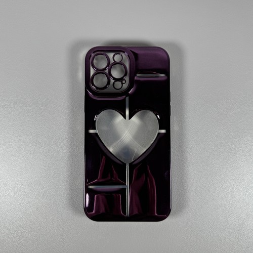 Case designed for iPhone 13 Pro Max - Metallic Purple | 3D Designed Heart Window - Picture 16 of 16