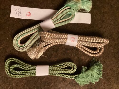 Vintage Japanese Silk Obijime Tie. Kimono Accessory Obi Cord hand tied. Japan - Picture 2 of 5