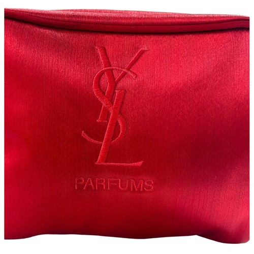YSL Parfums Women's Red Makeup Perfume Toiletry Bag Zip Around - Picture 2 of 10