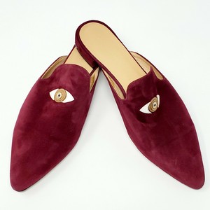 burgundy mules womens