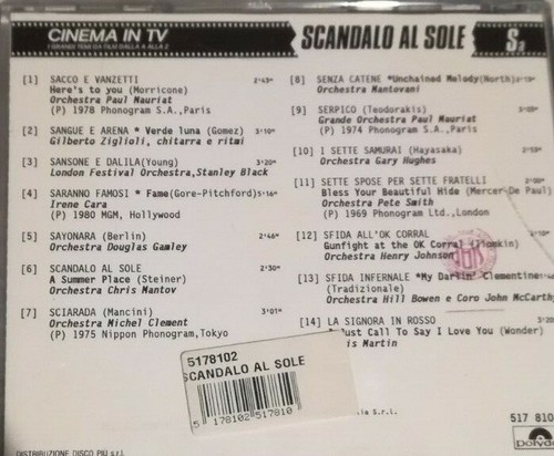 AAVV- CINEMA IN TV A-Z VOL.12 SCANDALO AL SOLE *CD NOT SEALED-NON SIGILLATO - Picture 2 of 3