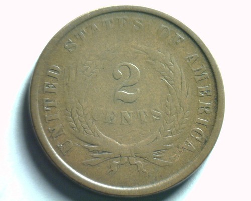 1864 TWO CENT PIECE GOOD / VERY GOOD G/VG NICE ORIGINAL COIN BOBS COIN FAST SHIP - Picture 2 of 2