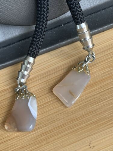 Vintage Bolokrawatte versteinertes Holz einzigartig passende Aglets Herren Country Western Kleidung - Bild 3 von 10