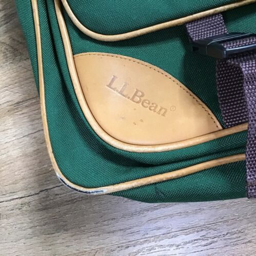 Borsa LL BEAN Messenger Lap Top VINTAGE tracolla pelle e tela verde 18" - Foto 6 di 11